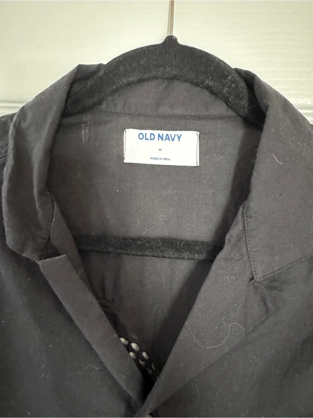 Old Navy Men's Black Short Sleeve Camp Collar Button-Down Shirt